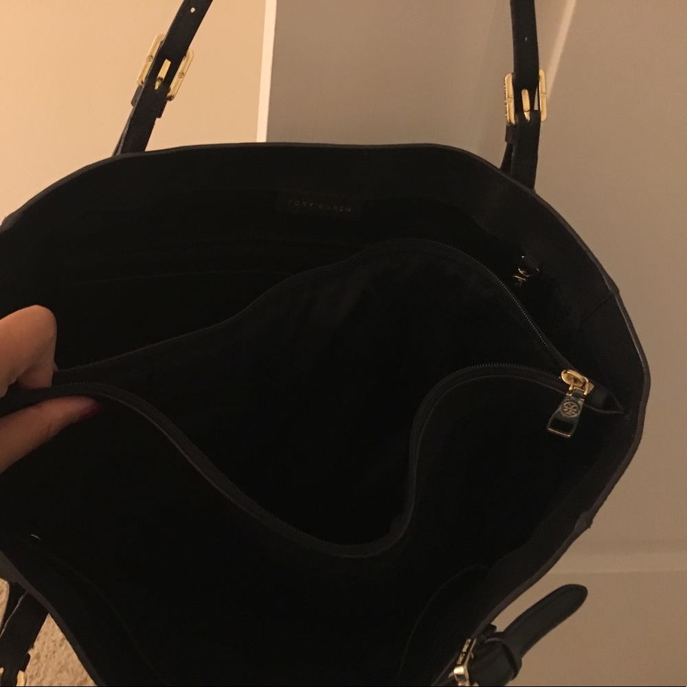 Large Navy Tory Burch York Tote - Picture 6 of 6